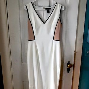 WHBM White and Tan Dress